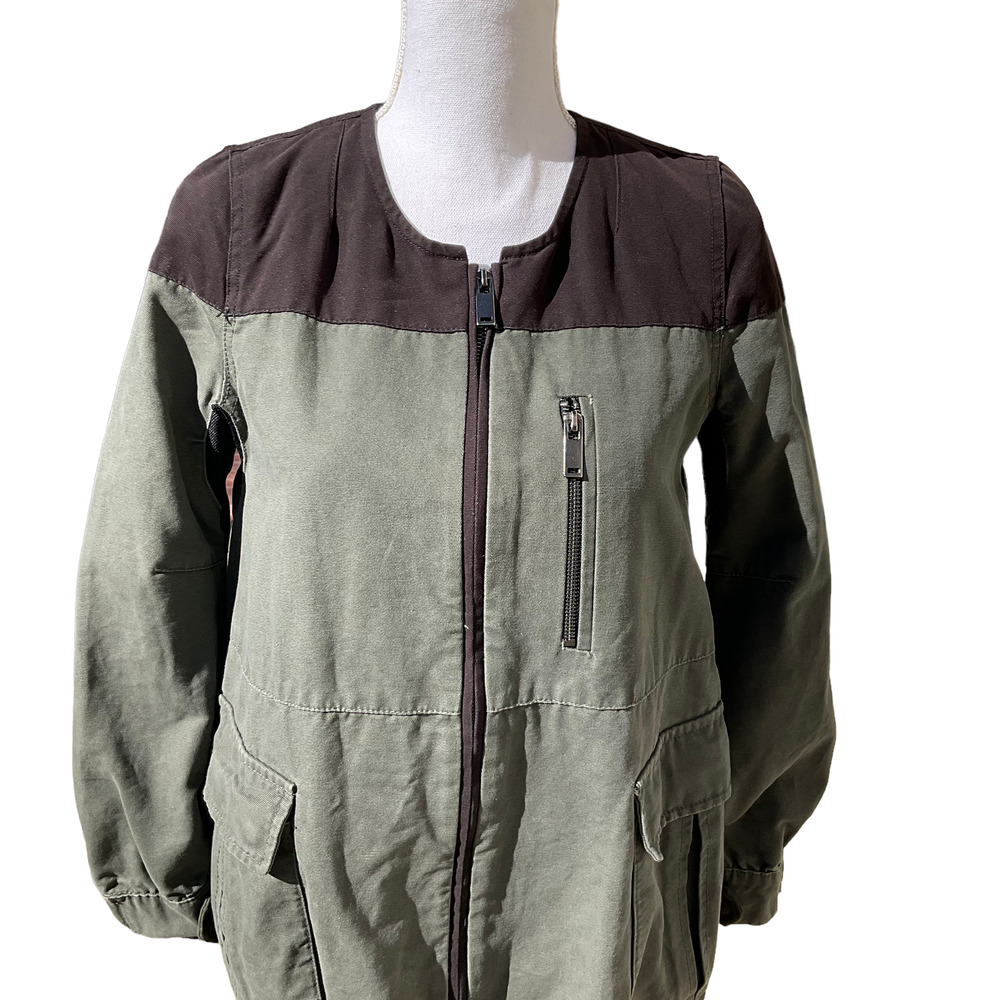 Zara Woman Olive & Black Oversized Jacket - Picture 6 of 8